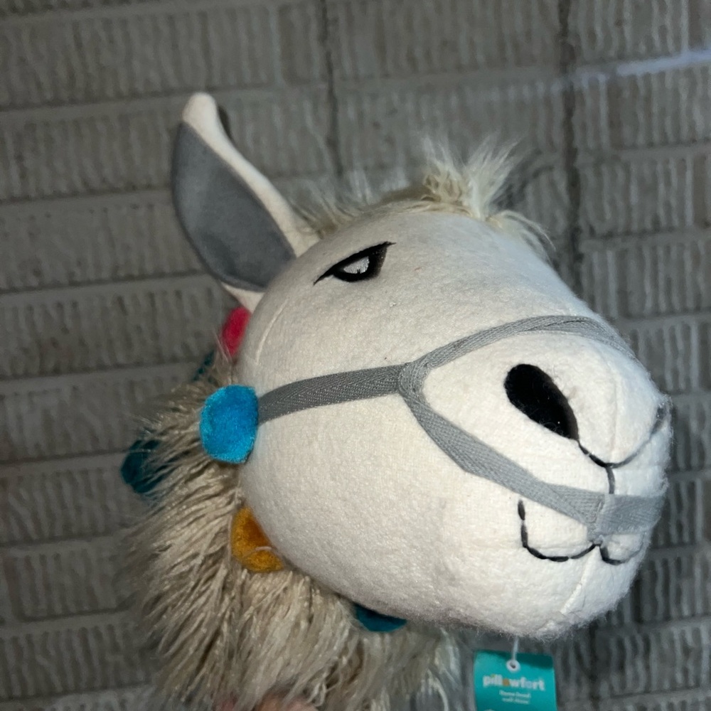 Pillowfort Plush Horse Head with Colorful Mane